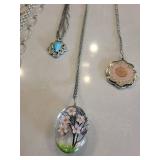Necklaces - Assorted Pendant Necklaces with Stone, Turquoise & Floral Pendants