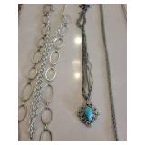 Necklaces - Assorted Pendant Necklaces with Stone, Turquoise & Floral Pendants