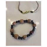 Bracelets - Mixed Bead, Leather & Stone