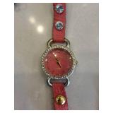 Watch & Jewelry Lot - Pink Dial Crystal-Bezel Watch, Cross Bracelet, Layered Necklaces (Lot of 4)