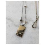 Mixed Pendant Necklaces - Diamond Cross, Sunburst Rect Pendant, & Assorted Chains