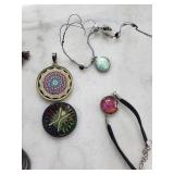 Assorted Gemstone Pendants & Charms - Hamsa, Mandala, Agate, Turquoise