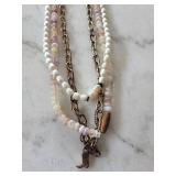 Sunburst Charm Necklaces Set - Beaded Strands, Pearl Chains & Gold-Tone Mix (7 pcs)