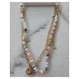 Sunburst Charm Necklaces Set - Beaded Strands, Pearl Chains & Gold-Tone Mix (7 pcs)