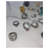 Assorted Costume Jewelry - Rings, Bracelets, Earrings & Pendants