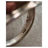 Labradorite Ring with Garnet Accent - Sterling Silver Filigree, Oval Cabochon, Size 5