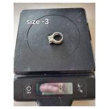 10K White Gold Ring - Round-Cut Center Stone with Amethyst Side Stones