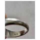 Sterling Silver Moonstone Ring 925 - Teardrop Cabochon Bezel