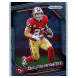 Christian McCaffrey - 2020 Illusions, 2021 Mosaic Green Prizm, 2022 Contenders, 2023 Prizm, 2024 Rookies & Stars, 2025 Mosaic