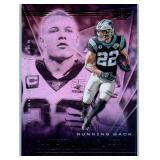 Christian McCaffrey - 2020 Illusions, 2021 Mosaic Green Prizm, 2022 Contenders, 2023 Prizm, 2024 Rookies & Stars, 2025 Mosaic