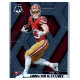 Christian McCaffrey - 2020 Illusions, 2021 Mosaic Green Prizm, 2022 Contenders, 2023 Prizm, 2024 Rookies & Stars, 2025 Mosaic