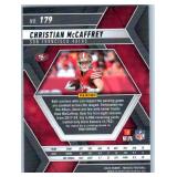 Christian McCaffrey - 2020 Illusions, 2021 Mosaic Green Prizm, 2022 Contenders, 2023 Prizm, 2024 Rookies & Stars, 2025 Mosaic