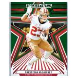Christian McCaffrey - 2020 Illusions, 2021 Mosaic Green Prizm, 2022 Contenders, 2023 Prizm, 2024 Rookies & Stars, 2025 Mosaic