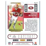 Christian McCaffrey - 2020 Illusions, 2021 Mosaic Green Prizm, 2022 Contenders, 2023 Prizm, 2024 Rookies & Stars, 2025 Mosaic