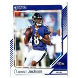 Lamar Jackson - 2021 Chronicles, 2021 Contenders, 2022 Chronicles, 2022 Contenders, 2023 Optic, 2023 Prestige, 2024 Donruss, 2024 Rookies & Stars, 2025 Absolute