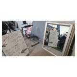 Large Mirror (Dimensions: 37"W x 46"H). There are 15 mirrors in total. All are in a wooden frame from a shutdown hotel.