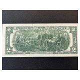 Uncirculated Sitting Bull $2 Dollar Federal Reserve Note