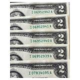 2017 A Green Seal $2 Dollar Federal Reserve Notes Uncirculated 4 Are Consecutive #