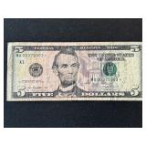 2013 Green Seal $5 Dollar Star Note