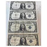 Blue Seal $1 Dollar Silver Certificates 2 Are Uncirculated