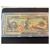 24K Gold $50 Dollar Commemorative Delaware Tribute Note 50mg