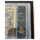 24K Gold $50 Dollar Commemorative Yosemite National Park Tribute Note 50mg