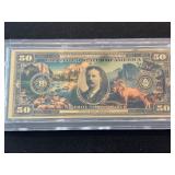 24K Gold $50 Dollar Commemorative Yosemite National Park Tribute Note 50mg