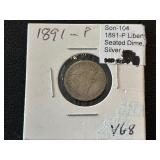 1891 Liberty Seated Dime