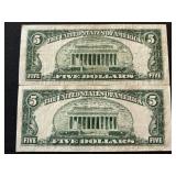 1950 Green Seal $5 Dollar Federal Reserve Notes