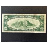 1934 A Green Seal $10 Dollar Federal Reserve Note