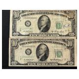 1950 Green Seal $10 Dollar Federal Reserve Notes
