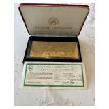1899 22K Gold Foil Commemorative $2 Dollar Certificate Only 5,000 Minted