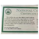 1899 22K Gold Foil Commemorative $2 Dollar Certificate Only 5,000 Minted