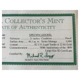 1899 22K Gold Foil Commemorative $2 Dollar Certificate Only 5,000 Minted