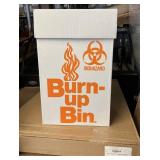 MSRP $600 - 6 Cases (36 Boxes) LabSource Burn-Up Medical Waste Disposal Boxes w/Lids & Tough 2mil Polyethylene Liner (prevent leaks) 20x12x12 Total Incineration Design Burns Box/Liner Together For