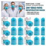 MSRP $240 1 Case (6 Boxes/20 Masks Per Box) 3M 1860 N95 Respirator Masks, NIOSH Approved, Jobsite Dust Protection, Construction Lawn Care Shop Use, Fluid Resistant ASTM Level 2, Megastrong Cup Design,
