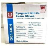 MSRP $240 1 Case (1000 gloves) NEW Synguard Latex-Free Powder-Free Protein-Free (to eliminate risks of Type I hypersensitivity) Nitrile Exam Gloves Size M *textured fingertips measuring 4.7 mil thickn