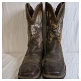 Rocky Western Work Boots – Camo Shaft Leather Pull-On Size 10.5D
