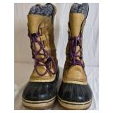 Sorel Winter Boots – Tan Leather and Rubber Lace-Up Size 5