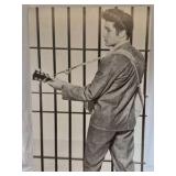 Elvis Presley Poster – Black & White Guitar Pose Wall Art