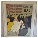 Vintage Moulin Rouge La Goulue Poster Framed Toulouse Lautrec Style