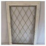 Vintage Wood Window Frame Diamond Lattice Farmhouse Wall Decor