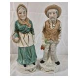Lefton Ceramic Figurines Man Woman Pair