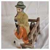 Lefton Ceramic Figurine Couple on Bench