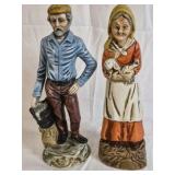 Hand Painted Ceramic Farmer Figurines