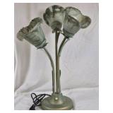 Dale Tiffany Style Floral Table Lamp with Glass Shades