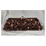 Brown Sequin Clutch Evening Purse