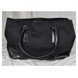 Black Tote Bag with Structured Base and Dual Handles