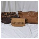 Assorted Handbags Lot Brown Shoulder and Clutch Bags