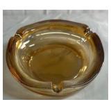 Amber Glass Ashtray Round Design